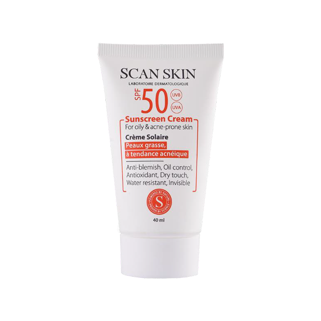 کرم ضد آفتاب پوست چرب و مستعد آکنه‌ با Scan Skin SPF50