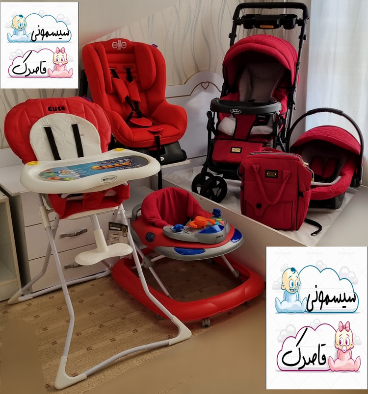 سرویس ۶ تکه دلیجان کالسکه ، کریر، کوله پشتی، صندلی غذا، صندلی ماشین، روروئک