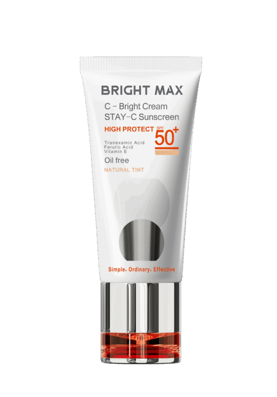 کرم ضد آفتاب رنگی طبیعی ویتامین C برایت SPF50 برایت مکس